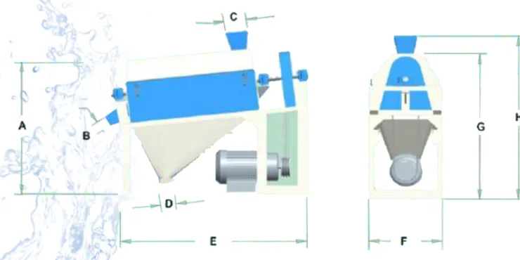 Emery Roll dimension drawing with A–H reference letters